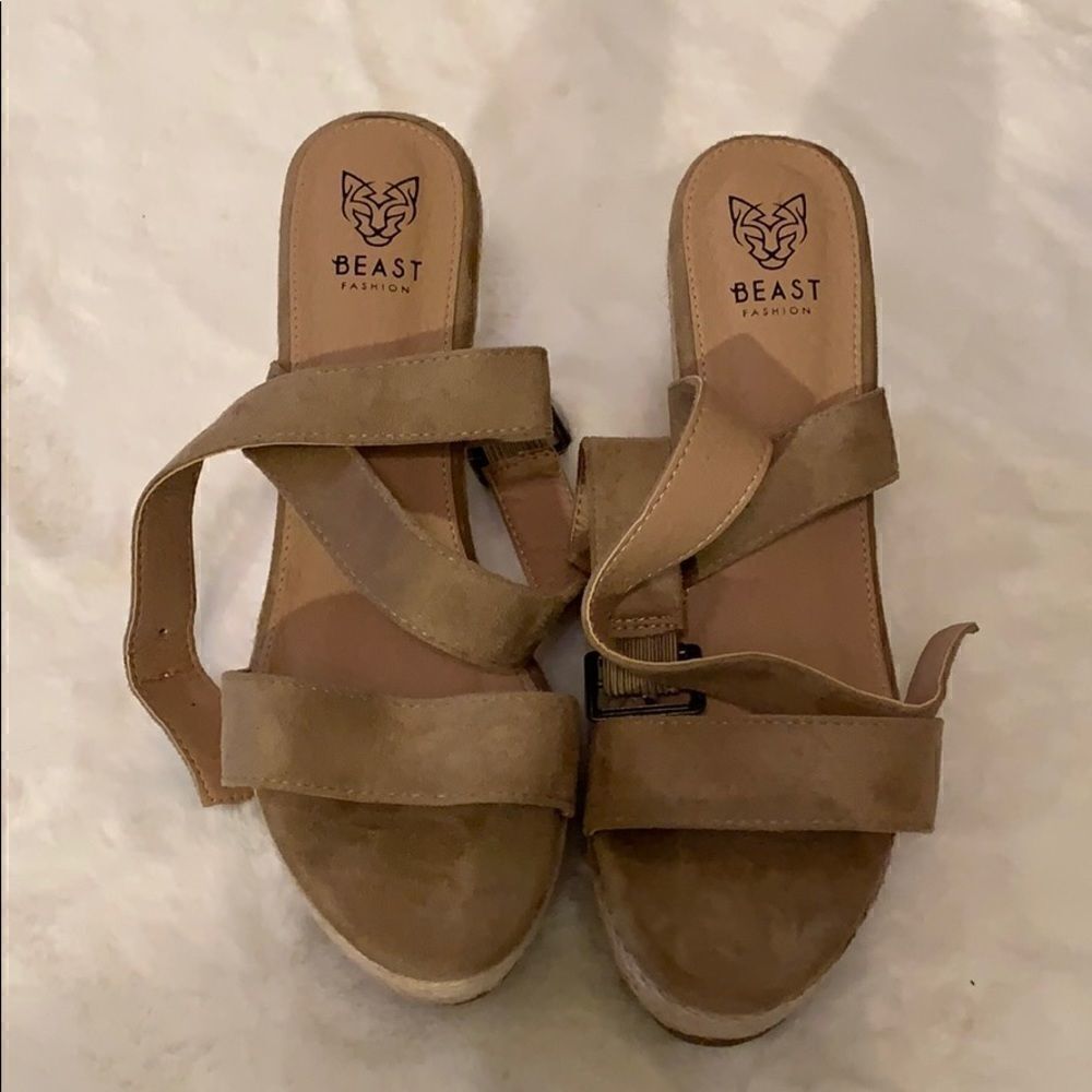Beast Fashion suede platforms 